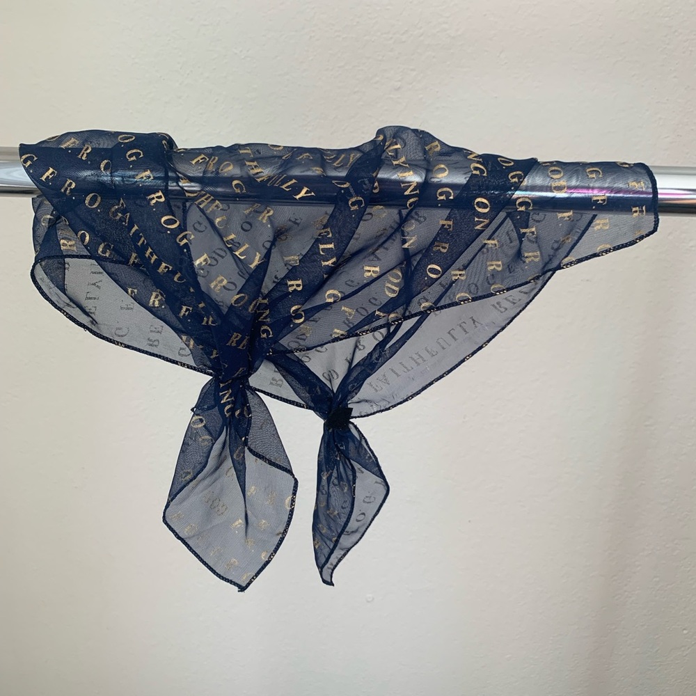 Elegant Navy Blue Sheer Scarf